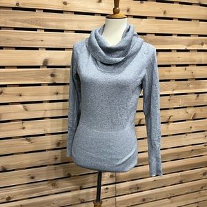 Silver Metallic Apt 9 Cowl Neck Sweater, Size SM